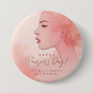 Pink Delicate Minimalist Woman Happy Women's Day Knapp