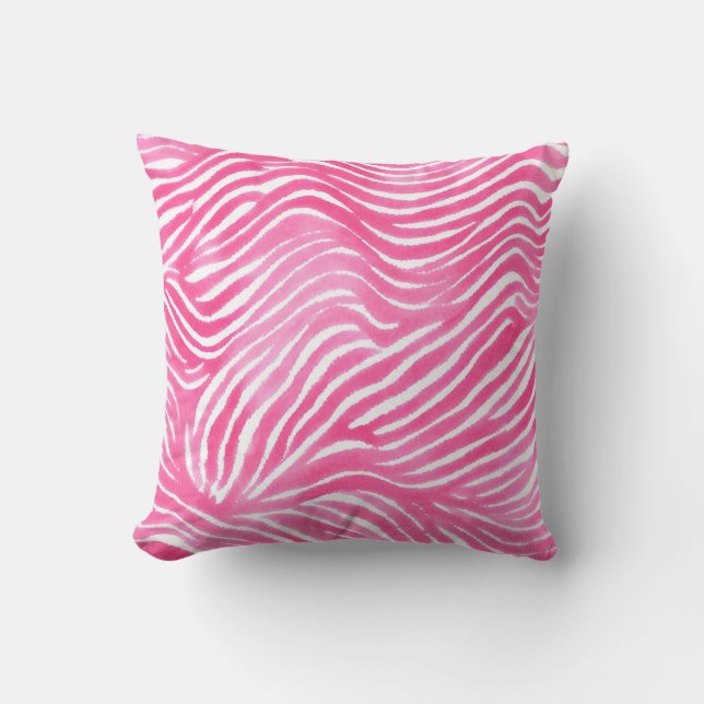 Pink Design Pillow, Pink Watercolour Aesthetic Kudde (Framsida)