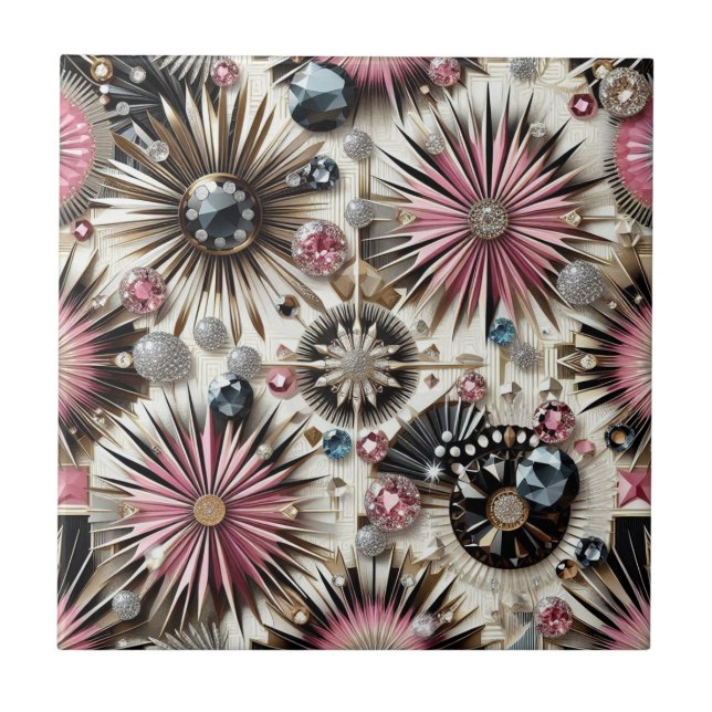 Pink Diamond Mid Century Modern  Kakelplatta (Framsidan)