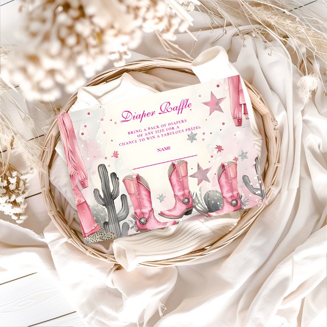Pink Disco Cowgirl Diapper Raffle Tilläggskort (Skapare uppladdad)