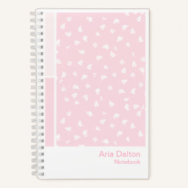 Pink Ditsy Floral Vertical Palette Notebook