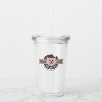 Pink Dog Digital Resemugg i rostfritt stål Take Away Mugg