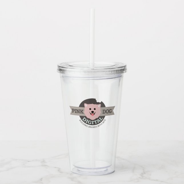 Pink Dog Digital Resemugg i rostfritt stål Take Away Mugg (Framsida)