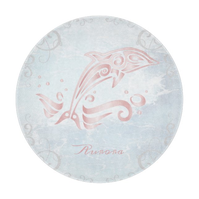 Pink Dolphin Personalized Cutting Board (Framsidan)