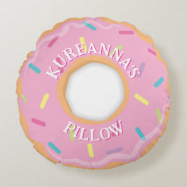 Pink Donut Chef, Cook or Baker Christmas Rund Kudde