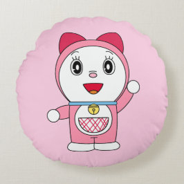 Pink Doraemi Doraemon Anime Fanart Rund Kudde