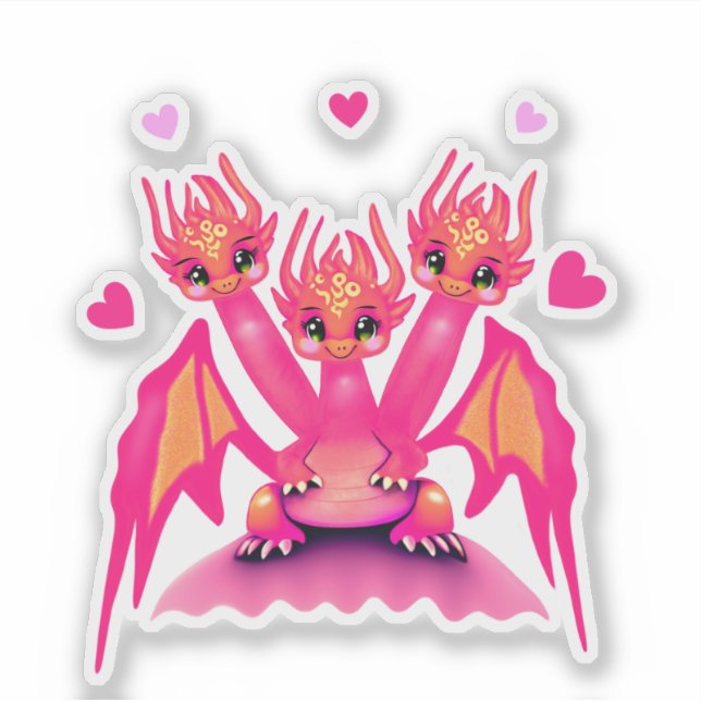 Pink dragons klistermärken (Framsida)
