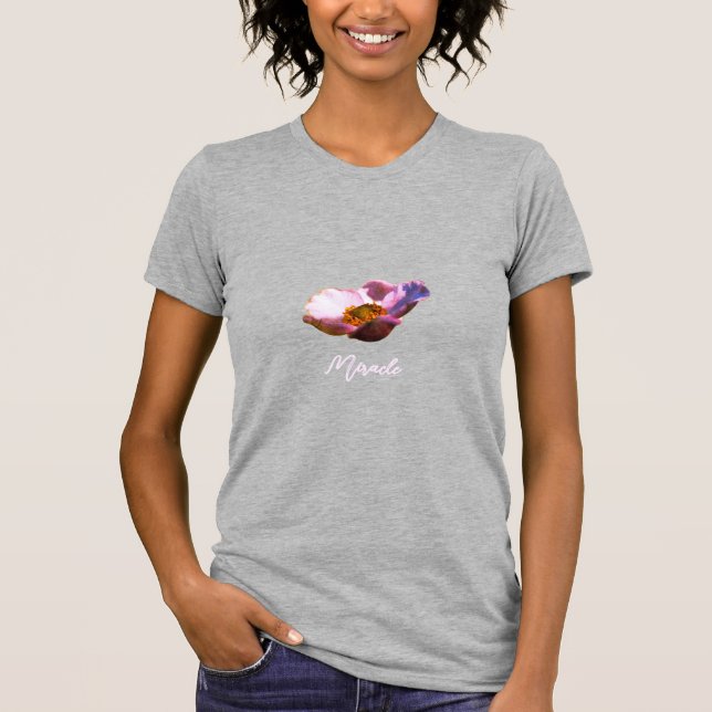 Pink Dream Flowers – Elegant Botanical Fantasy  T Shirt (Framsida)