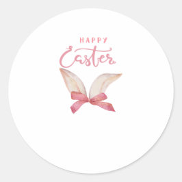 Pink Easter Bunny Ears Runt Klistermärke