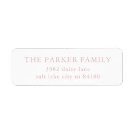 Pink Elegant Baby Birth Announcement Envelope Returadress Etikett