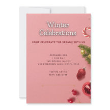 Pink Elegant Winter Celebration Christmas Party In