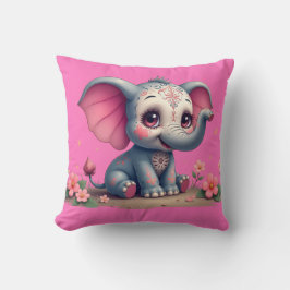 Pink Elephant Throw Pillow Kudde
