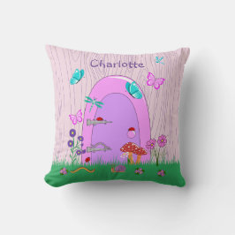 Pink Fairy Dor Throw Pillow Kudde