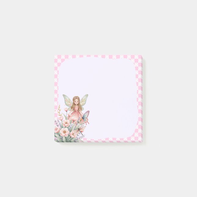 Pink Fairy Memo Pad – Enchanting Note Post-it Block (Framsida)