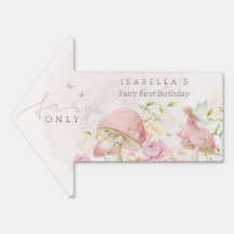 Pink Fairy Mushroom Floral Garden 1st Birthday 