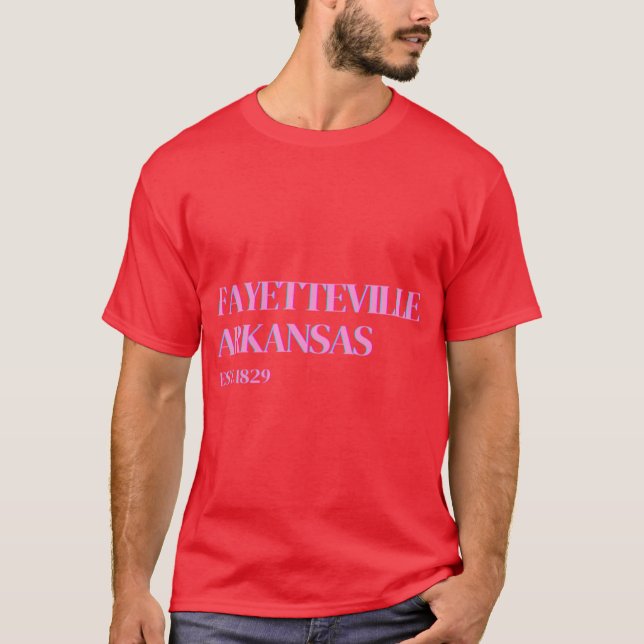 Pink Fayetteville Arkansas Est 1829 Oversized T Shirt (Framsida)