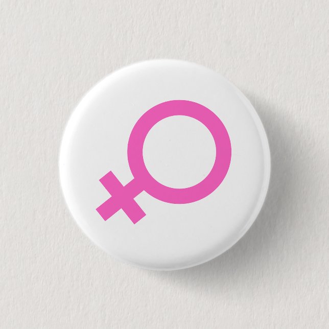 Pink Female Gender Symbol Button  Knapp (Framsida)