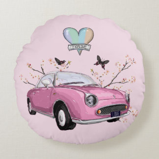 Pink Figaro round pillow - rond kussen Rund Kudde