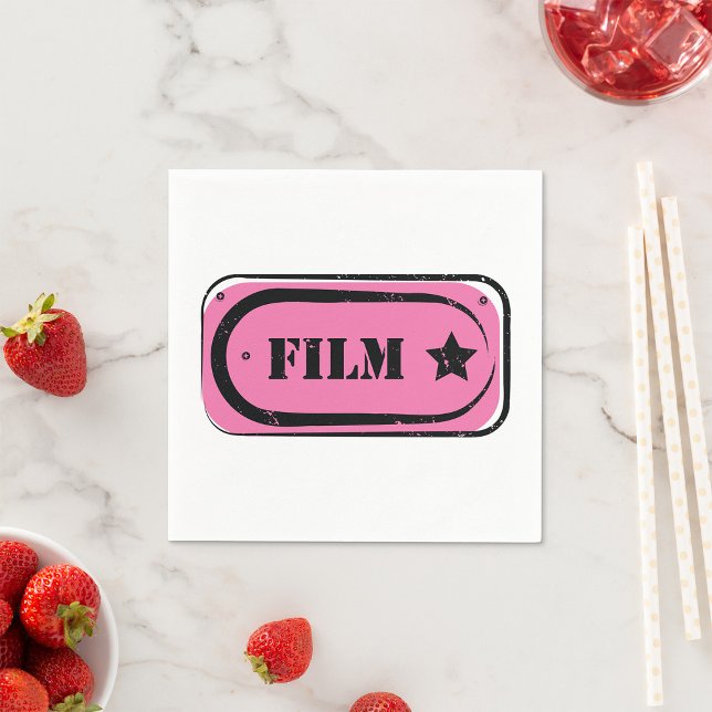 Pink Film Ticket Paper Napkins Pappersservett (Skapare uppladdad)