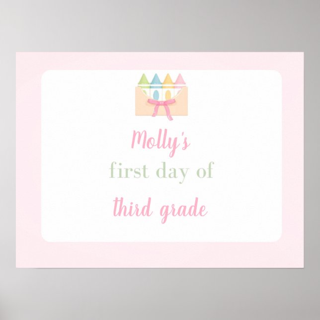 pink first day of school sign poster (Framsidan)