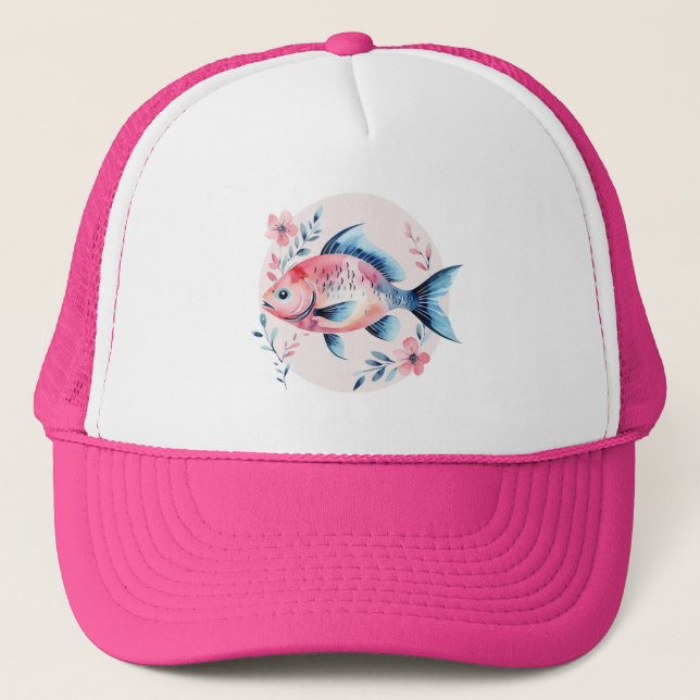 Pink Fish Art Tee Keps (Framsida)
