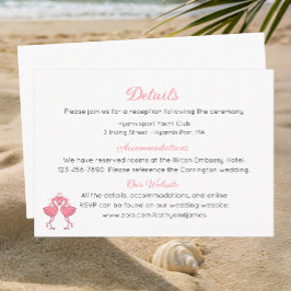 Pink Flamingo Beach Tropical Wedding Details  Tilläggskort