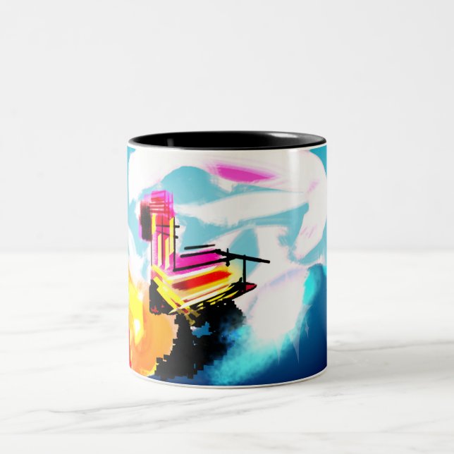 Pink flamingo beach  Två-Tonad mugg (Center)