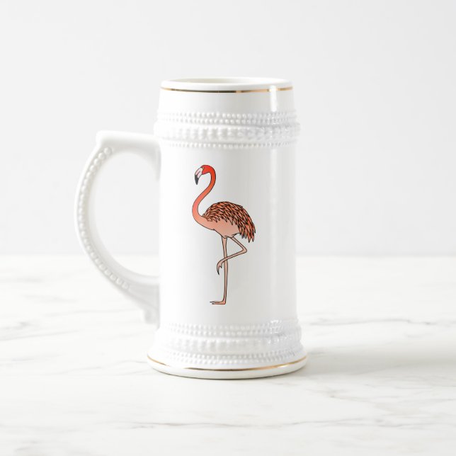 Pink Flamingo Bird Lineart-57567 Coffee Mug Sejdel (Vänster)