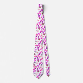 Pink Flamingo Feathers Neck Tie Slips