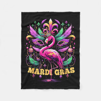 Pink Flamingo Mardi Gras Crown And Beads Mask Carn Fleecefilt