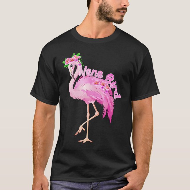 Pink Flamingo Nene Bird Christmas  Matching Family T Shirt (Framsida)