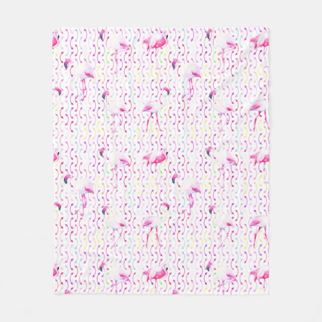 Pink Flamingo Pattern Blanket Fleecefilt (Framsidan)