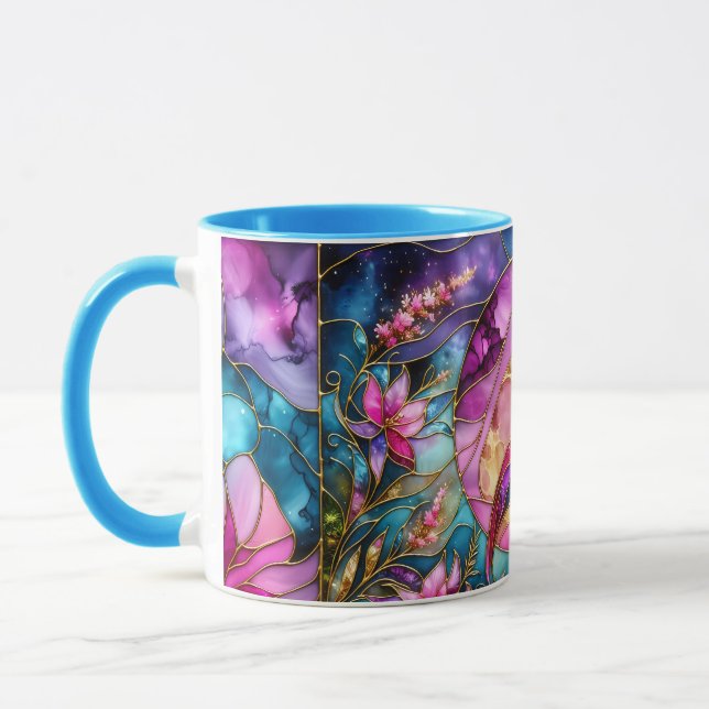 Pink Flamingo Stained Glass Mosaic Mugg (Vänster)
