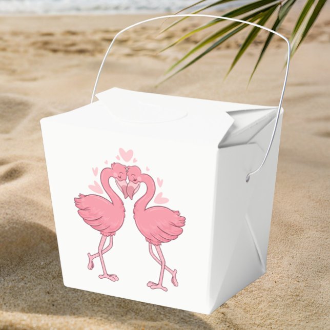 Pink Flamingo Tropical Beach Hawaiian Wedding Presentaskar (Skapare uppladdad)