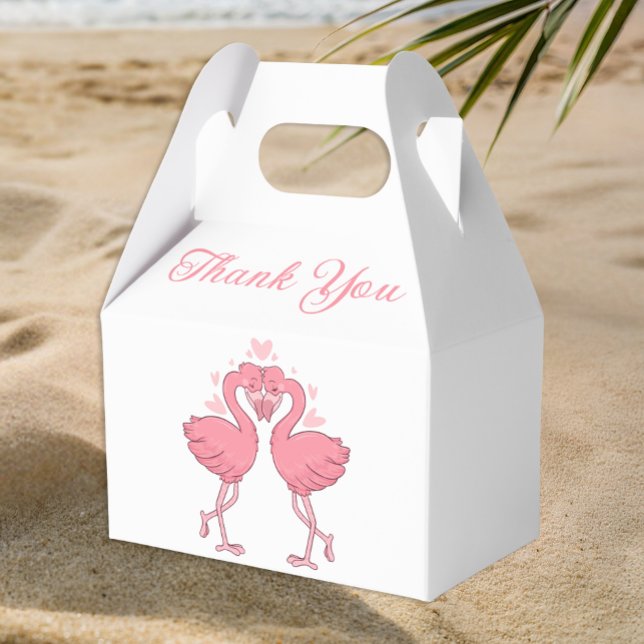 Pink Flamingo Tropical Hawaiian Wedding Thank You Presentaskar (Skapare uppladdad)