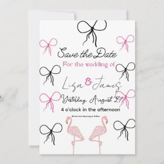Pink Flamingo wedding Mr and Mrs  Inbjudningar