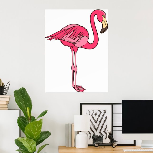 Pink Flamingo With Long Legs Poster (Skapare uppladdad)