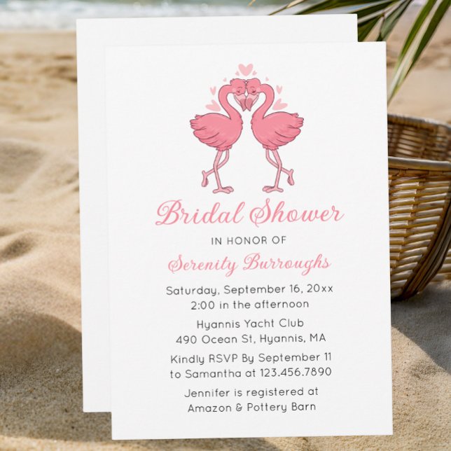 Pink Flamingos Tropical Summer Beach Bridal Shower Inbjudningar (Skapare uppladdad)