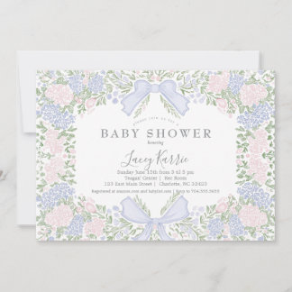 Pink Floral Baby Shower Invitation,  Inbjudningar
