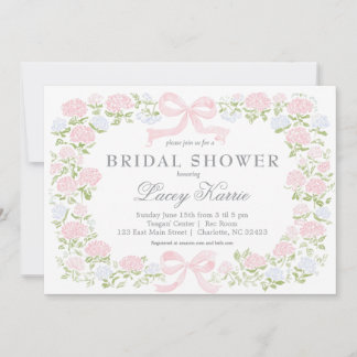 Pink Floral Baby Shower Invitation,  Inbjudningar
