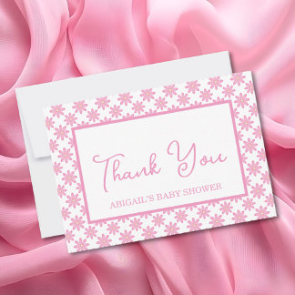 Pink Floral Baby Shower  Tack Kort