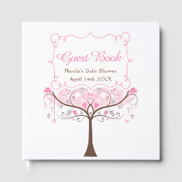 Pink Floral Bird Baby Shower Thank You Gästböcker