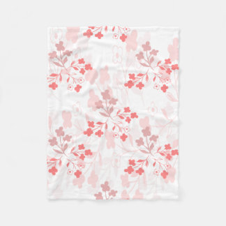 Pink floral blanket fleecefilt