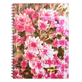 Pink Floral Bloom Pattern – Soft Botanical Design Anteckningsbok
