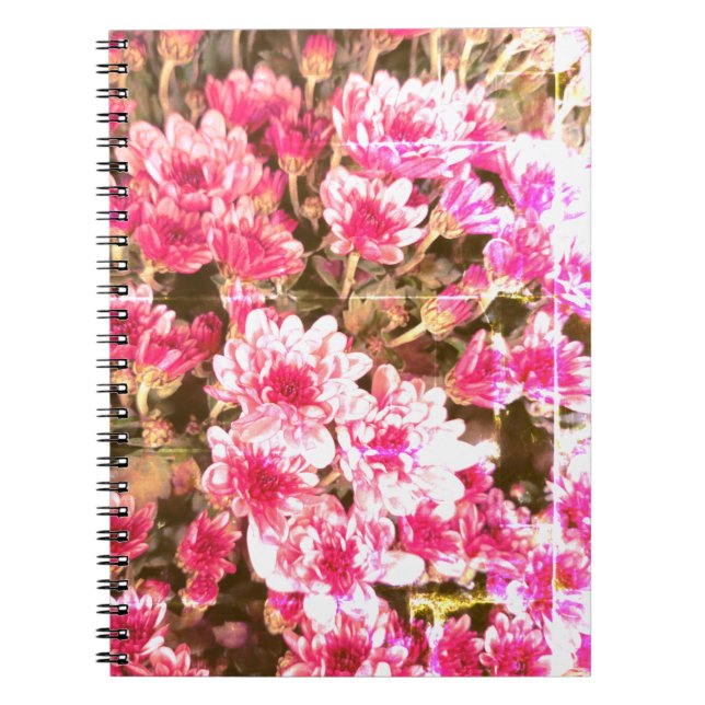 Pink Floral Bloom Pattern – Soft Botanical Design Anteckningsbok (Framsidan)