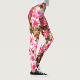 Pink Floral Bloom Pattern – Soft Botanical Design Leggings