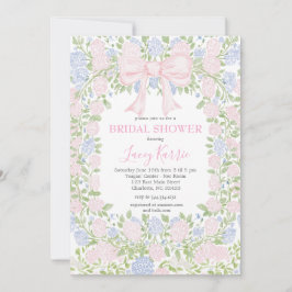 Pink  Floral Bridal Shower Invitation Inbjudningar