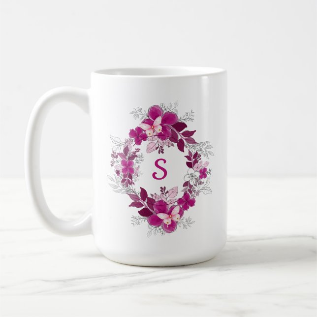 Pink Floral Butterfly Mug Kaffemugg (Vänster)
