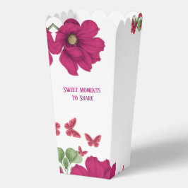 Pink Floral Butterfly Watercolor Favor Box Presentaskar