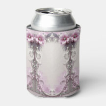 Pink Floral Can Cooler